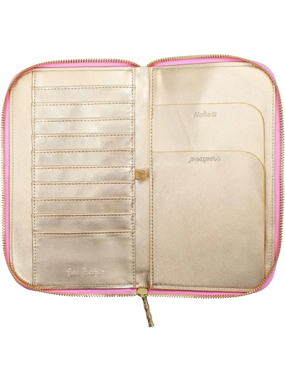 New Lilly Pulitzer Pink Floral Zip Wristlet Travel Wallet Passport Holder